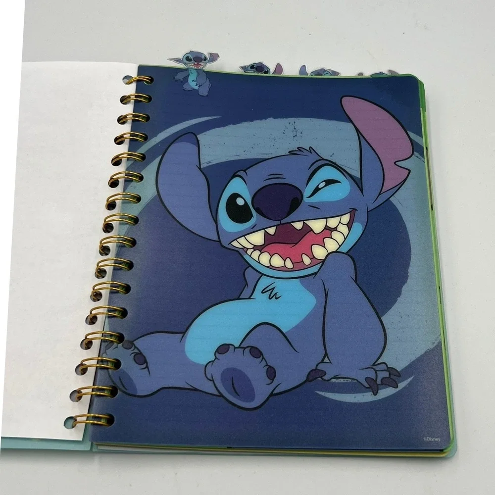 Disney Lilo & Stitch Spiral Journal OS Blue Brand New Tabbed 96 Sheets Floral